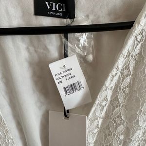 VICI  white long button up dress
